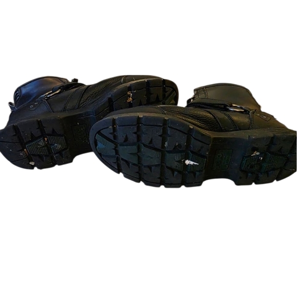 Polo Ralph Lauren Conquest Hi III Leather Combat Black Work Boot Outdoor Chunky - Picture 5 of 8